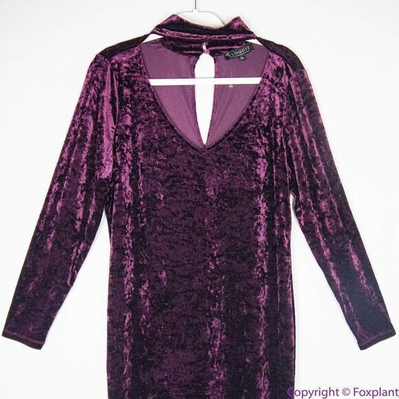 NEW Eloquii Velvet Pickled Beet Cut Out‎ Long Sleeve Dress, 16 - Picture 4 of 16